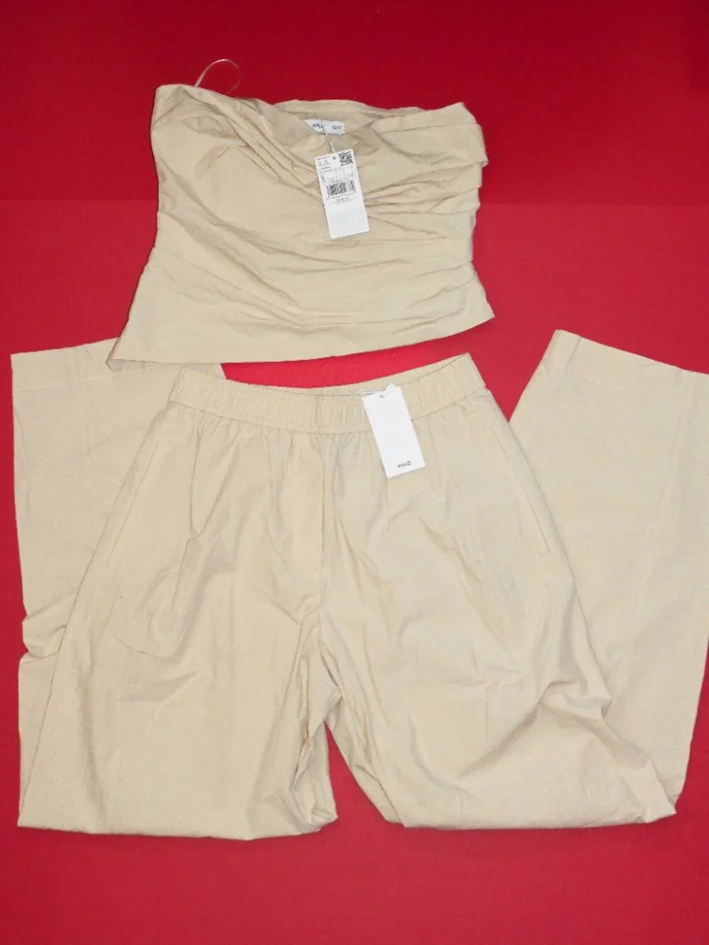 MANGO NWT Cotton Paperbag Pants